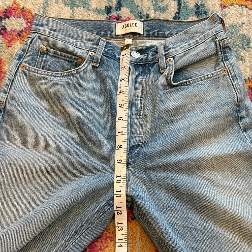 Agolde Light Blue Straight Leg Jeans - Picture 7 of 8